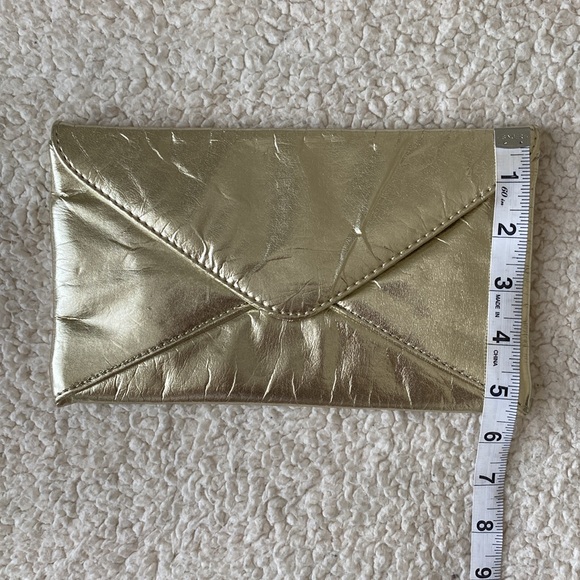 Aldo Faux Leather Gold Envelope Wristlet Clutch - Picture 16 of 16